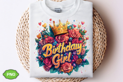 Birthday Girl PNG Floral Birthday PNG Product Image 2