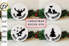 Christmas Round svg. Christmas Mug svg. Xmas Svg. Round Sign Product Image 1