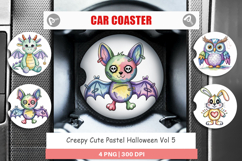 Car Coaster Creepy Cute Pastel Halloween Product Image 1