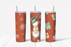 Christmas cute snowman Skinny tumbler wrap design Product Image 3