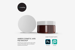 Amber Glass Jars - PSD Mockup Product Image 1