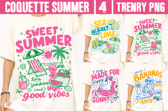 Coquette Summer PNG Bundle, Girly Vacation Sublimation Product Image 1