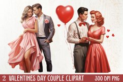 Valentines Day Couple Clipart, Valentines Clipart Product Image 1