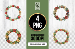 Vintage Floral Wreath Frame Border Clipart Sublimation PNG Product Image 1