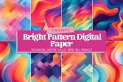 Bright Pattern Digital Paper Bundle, Craft Paper Product Image 1