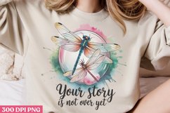 Your story is not over yet PNG, Retro Dragonfly Sublimation Product Image 2