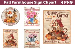 Fall Farmhouse Sign Clipart PNG Product Image 1