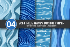 Soft Blue Waves Digital Paper Product Image 1