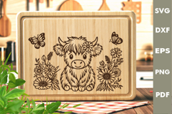 Baby Cow Design, Cutting board SVG, Laser cut SVG Product Image 2