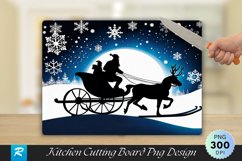 Santa’s Sleigh Dark Wood Cutting Board PNG Design Product Image 1