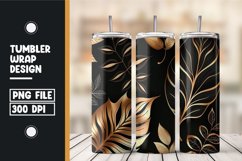 Golden and black 3d leaves tumbler wrap Product Image 1