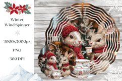 Cozy Christmas Wind Spinner Print, Christmas Rabbits Spinner Product Image 1