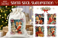 Retro Christmas Family Santa Sack Design, Christmas Gift Bag Product Image 1