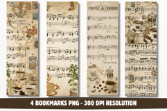 Ephemera Music Sheets Bookmarks Png Product Image 1
