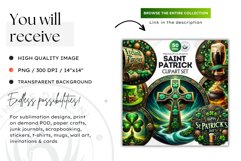 St Patrick&#039;s Day Clipart, Saint patrick PNG,irish clipart Product Image 2