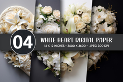 White heart digital paper Product Image 1