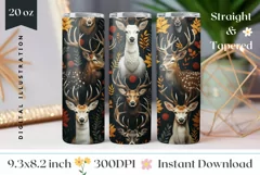 Deer Tumbler Wrap Design, Deer Sublimation Tumbler Design Product Image 1