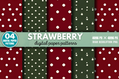 Strawberry Digital Paper Background Bundle PNG Product Image 2