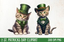 St Patricks Day Cats Clipar, Bundle, St Patricks Day Cats Product Image 1