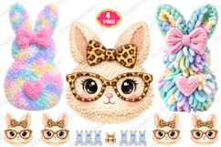 Faux Yarn Easter PNG, Easter Bunny PNG, Happy Easter PNG Product Image 1