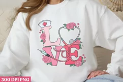 Love PNG, Valentine Nurse Sublimation PNG Product Image 2