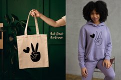 Peace sign silhouette and outline | Svg, Dxf and Png files Product Image 3