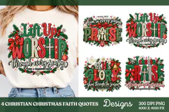 4 Christian Christmas Shirt Designs, 4 Nativity Faith Quote Product Image 1