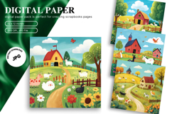 Farm Animal Background Cute Kids Room Pattern Wallpaper_15 Product Image 1