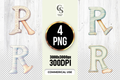 Whimsical Letter R Alphabet Clipart Sublimation PNG Product Image 1