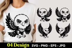 Angry Owl Cartoon SVG PNG Product Image 1