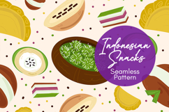 Indonesian Snacks Seamless Pattern PNG Product Image 1