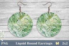 Light Green Earrings Design, Abstract Round Earrings PNG Product Image 1