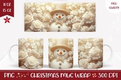 Snowman Mug Template, Flowers Mug Wrap Design Product Image 1