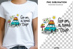 Go on a Road Trip PNG, Cute Summer Road Trip Clipart, Travel Product Image 1