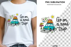 Go on a Road Trip PNG, Cute Summer Road Trip Clipart, Travel Product Image 1