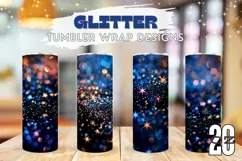 Blue Glitter Tumbler Sublimation, Pink Glitter Tumbler Wrap Product Image 1