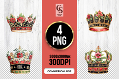 Floral Royal Crown Clipart Sublimation PNG Product Image 1