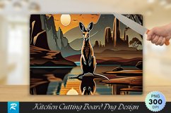 Kangaroo on water Cutting Board Sublimation Design Product Image 1