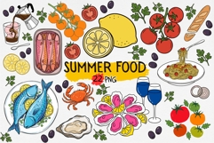 Mediterranean Summer Food Clipart PNG Product Image 1