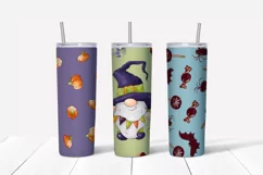 Halloween party gnomes Skinny tumbler wrap design Product Image 2