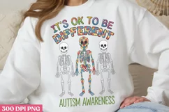 It's ok to be different PNG, Autism Sublimation PNG Product Image 2