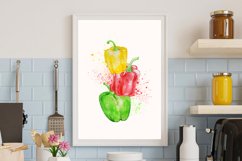 Watercolor Bell Peppers Art Print Product Image 1