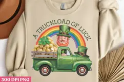 A Truckload of Luck PNG, St Patricks Day Gnome Sublimation P Product Image 2