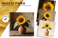 Sunflower Background Wallpaper Digital Paper Wall Art Product Image 1