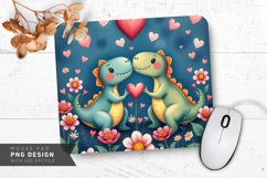 Dinosaur Love Scene Mouse Pad PNG Design Product Image 1