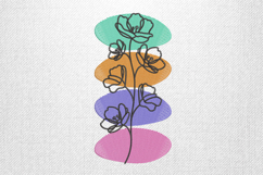 Abstract Layered Floral Line Art Embroidery Design Product Image 1