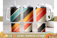 Retro Stripes Tumbler Design, Abstract 40 Oz Tumbler Print Product Image 1
