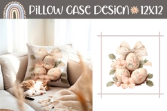 Pastel Easter Eggs Pillow, Cute Flowers Pillow Design Product Image 1