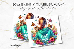 Cat Mom Tumbler Wrap PNG, 20oz Cat Lover Sublimation Design Product Image 2