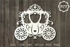 Princess Carriage SVG|Princess Coach Paper cut Cricut Laser Product Image 1
